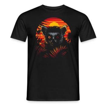 Lémurien Lémurien catta Lémur de Madagascar - T-shirt homme - noir - Devant - AI Model Male 178 light (178cm)