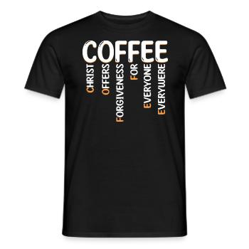 Humour Café Chrétien Voyage Chrétien - T-shirt homme - noir - Devant - AI Model Male 178 light (178cm)
