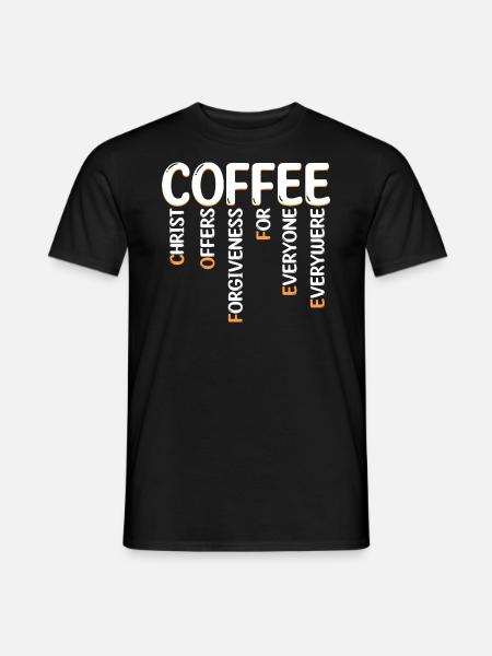 Humor Kaffee Christliche Reisen - Männer T-Shirt - Schwarz