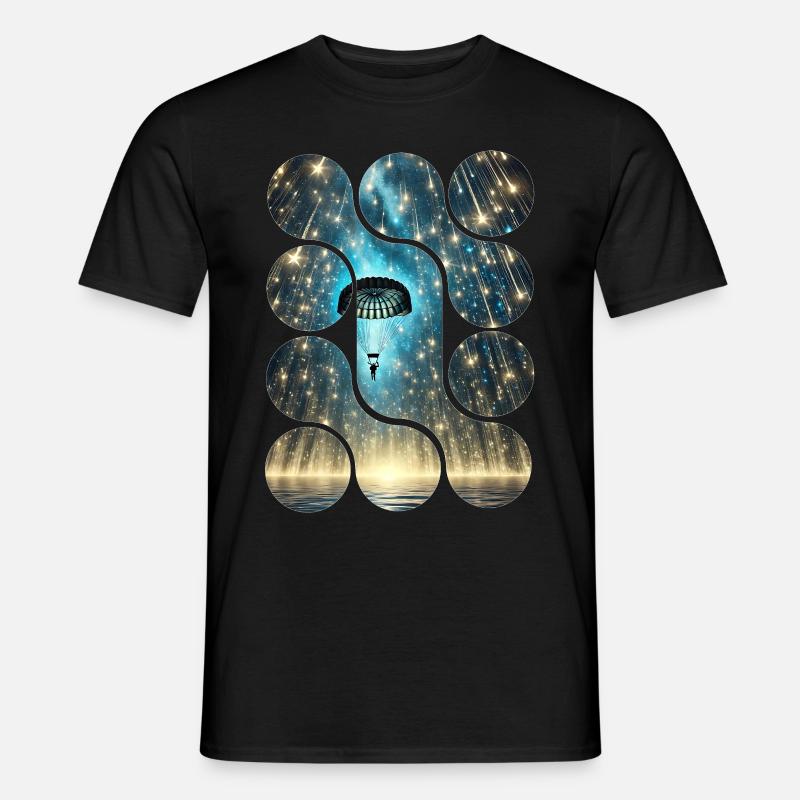 Star Parachute Visual - Männer T-Shirt - Schwarz