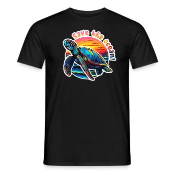 Safe the ocean - Men's T-Shirt - black - Front - AI Model Male 178 light (178cm)