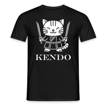 KENDO - Men's T-Shirt - black - Front - AI Model Male 178 light (178cm)