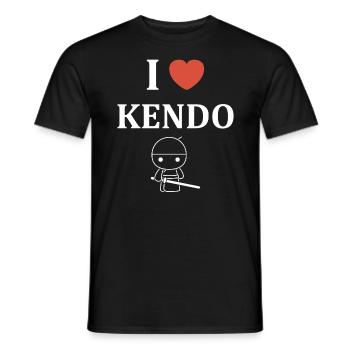 KENDO - Men's T-Shirt - black - Front - AI Model Male 178 light (178cm)