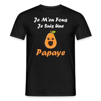 papaye - T-shirt homme - noir - Devant - AI Model Male 178 light (178cm)
