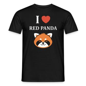 Panda roux - T-shirt homme - noir - Devant - AI Model Male 178 light (178cm)