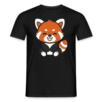 Panda roux - T-shirt homme - noir - Devant - AI Model Male 178 light (178cm)