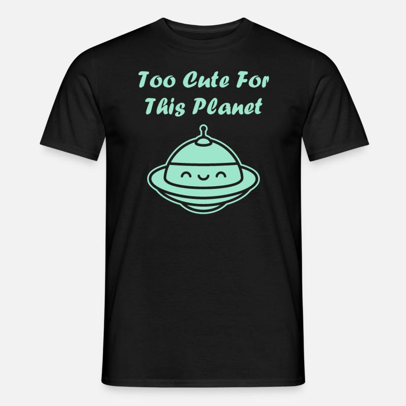fliegende Untertasse - Männer T-Shirt - Schwarz