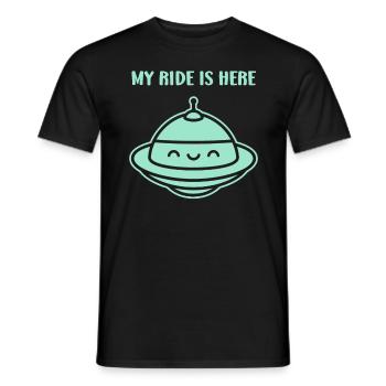 flying saucer - Men's T-Shirt - black - Front - AI Model Male 178 light (178cm)