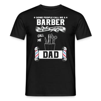 Coiffeur Cutter - T-shirt homme - noir - Devant - AI Model Male 178 light (178cm)