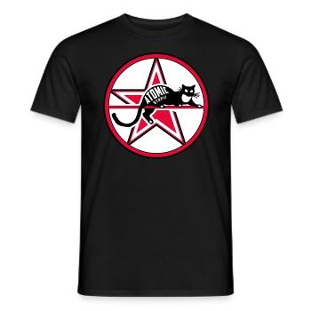 Atomic Utopia - Cat Star - Men's T-Shirt - black - Front - AI Model Male 178 light (178cm)