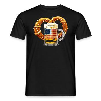 Bier Amerikanische Herkunft Deutsch - Männer T-Shirt - Schwarz - Vorne - AI Model Male 178 light (178cm)