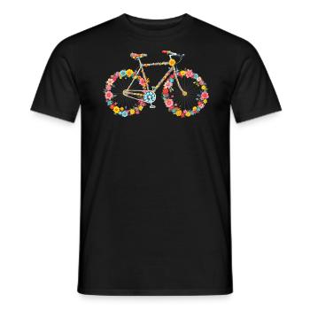 Sport Radfahren Blumen Frauen Radfahrerin - Männer T-Shirt - Schwarz - Vorne - AI Model Male 178 light (178cm)