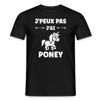 Humour poney - T-shirt homme - noir - Devant - AI Model Male 178 light (178cm)