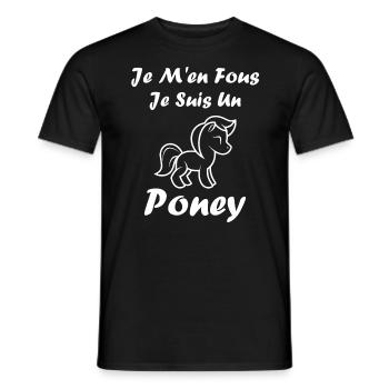 Humour poney - T-shirt homme - noir - Devant - AI Model Male 178 light (178cm)