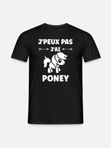 Humour poney - T-shirt homme - noir