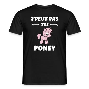 Humour poney - T-shirt homme - noir - Devant - AI Model Male 178 light (178cm)