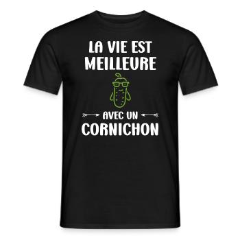 cornichon - T-shirt homme - noir - Devant - AI Model Male 178 light (178cm)