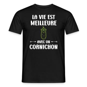 cornichon - T-shirt homme - noir - Devant - AI Model Male 178 light (178cm)