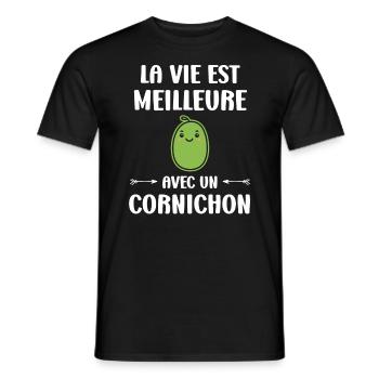 cornichon - T-shirt homme - noir - Devant - AI Model Male 178 light (178cm)