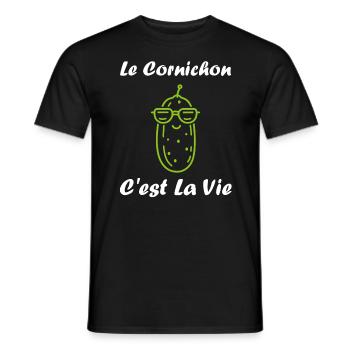 Humour cornichon - T-shirt homme - noir - Devant - AI Model Male 178 light (178cm)