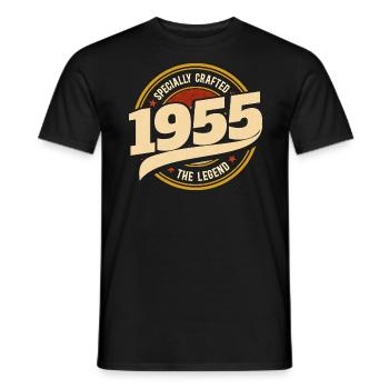 Vintage Year 1955 Legend 70 Years Anniversary - Men's T-Shirt - black - Front - AI Model Male 178 light (178cm)