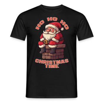 Ho Ho Ho Christmas Time - Männer T-Shirt - Schwarz - Vorne - AI Model Male 178 light (178cm)