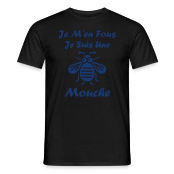 Insecte Citation humour mouche - T-shirt homme - noir - Devant - AI Model Male 178 light (178cm)