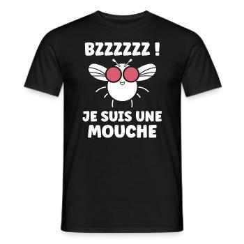 Insecte Citation humour mouche - T-shirt homme - noir - Devant - AI Model Male 178 light (178cm)