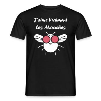 Insecte Citation humour mouche - T-shirt homme - noir - Devant - AI Model Male 178 light (178cm)