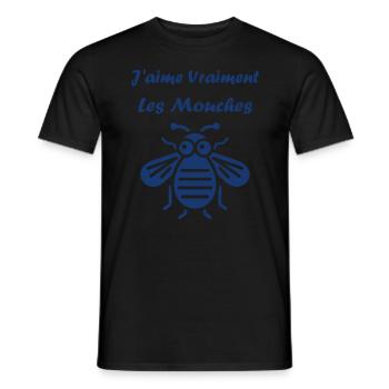Insecte Citation humour mouche - T-shirt homme - noir - Devant - AI Model Male 178 light (178cm)
