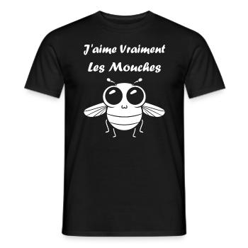 Insecte Citation humour moucheur mouche - T-shirt homme - noir - Devant - AI Model Male 178 light (178cm)