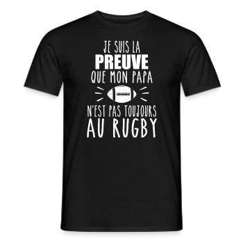 Proof that my dad rugby, dad rugby player, rugby - Men's T-Shirt - black - Front - AI Model Male 178 light (178cm)
