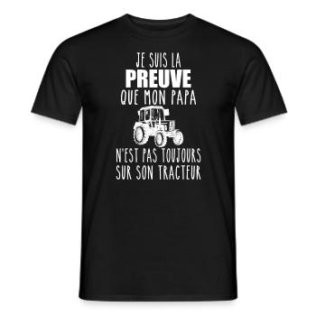 Beweis, dass mein Papa Traktor | Bauer Papa - Männer T-Shirt - Schwarz - Vorne - AI Model Male 178 light (178cm)