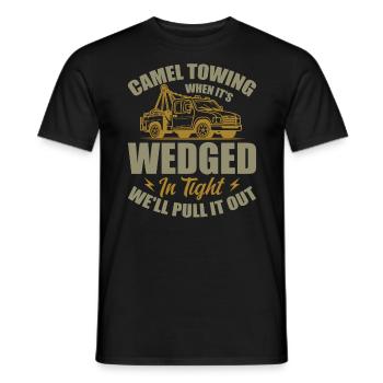 Kamelschleppen Humor für Erwachsene - Männer T-Shirt - Schwarz - Vorne - AI Model Male 178 light (178cm)