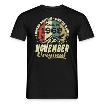 Novembre 1968, Cadeau D'anniversaire Novembre 1968 - T-shirt homme - noir - Devant - AI Model Male 178 light (178cm)