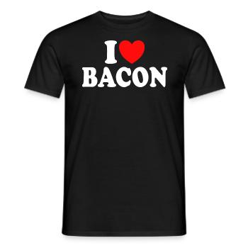 I Love Bacon Humor Meat Bacon - Men's T-Shirt - black - Front - AI Model Male 178 light (178cm)