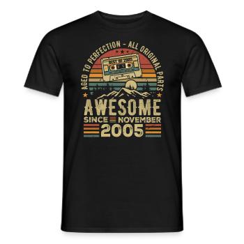 Awesome Since November 2005 Gift November 2005 - Men's T-Shirt - black - Front - AI Model Male 178 light (178cm)