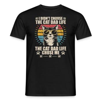 I didn't choose the cat dad life - T-shirt homme - noir - Devant - AI Model Male 178 light (178cm)
