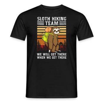 Sloth Hiking Team We Will Get There When We Get - Men's T-Shirt - black - Front - AI Model Male 178 light (178cm)