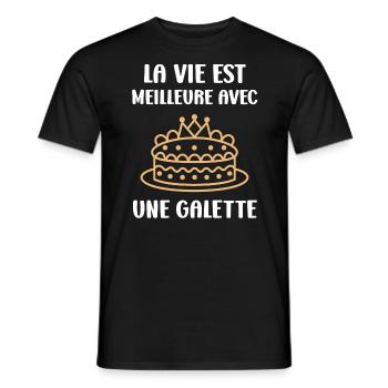 Galette - T-shirt homme - noir - Devant - AI Model Male 178 light (178cm)