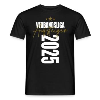 Aufsteiger Verbandsliga 2025 Aufstiegstrikot - Männer T-Shirt - Schwarz - Vorne - AI Model Male 178 light (178cm)