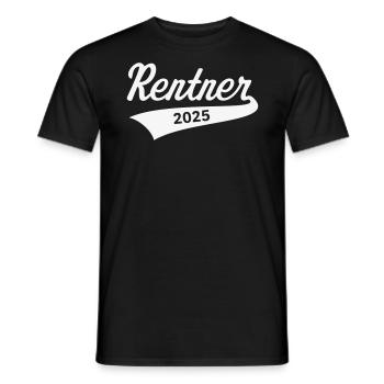 Rentner 2025 (Rente / Ruhestand / White) - Männer T-Shirt - Schwarz - Vorne - AI Model Male 178 light (178cm)