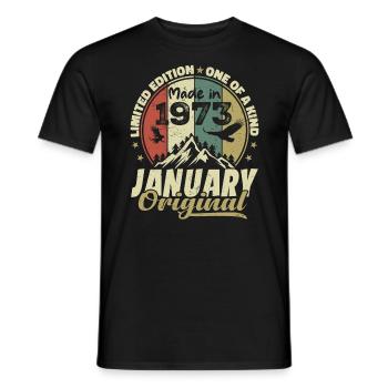 Geburtstag Januar 1973 - Original Januar 1973 - Männer T-Shirt - Schwarz - Vorne - AI Model Male 178 light (178cm)