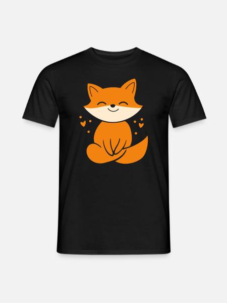 Fuchs - Männer T-Shirt - Schwarz