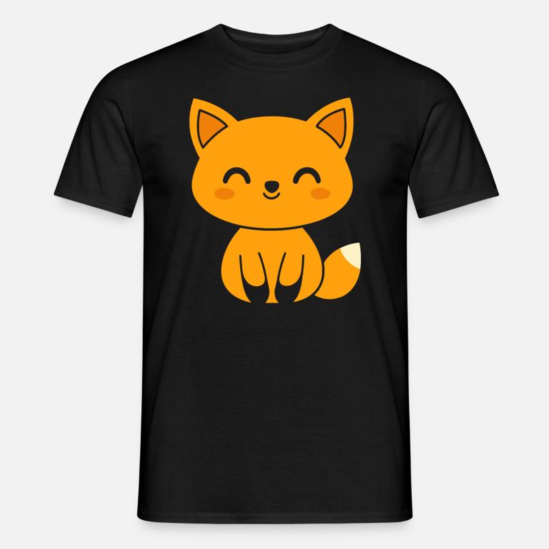 Fuchs - Männer T-Shirt - Schwarz