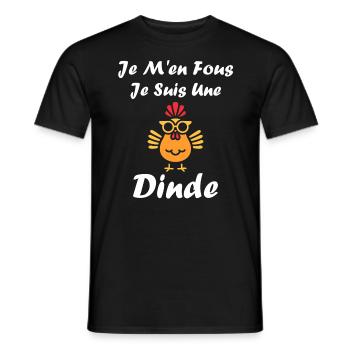Dinde - T-shirt homme - noir - Devant - AI Model Male 178 light (178cm)