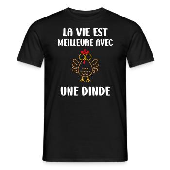 Dinde - T-shirt homme - noir - Devant - AI Model Male 178 light (178cm)