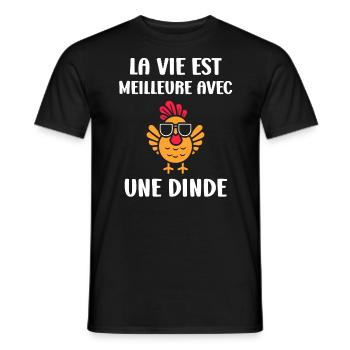 Dinde - T-shirt homme - noir - Devant - AI Model Male 178 light (178cm)