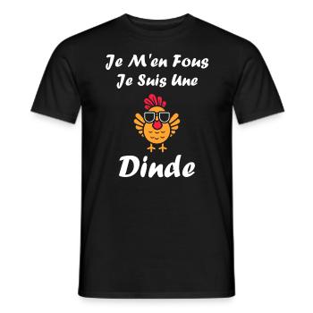 Dinde - T-shirt homme - noir - Devant - AI Model Male 178 light (178cm)