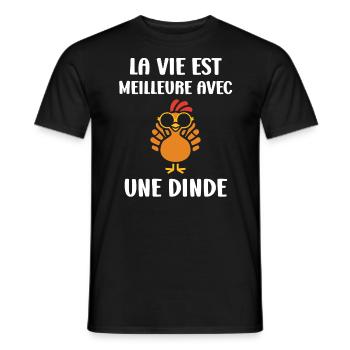 Dinde - T-shirt homme - noir - Devant - AI Model Male 178 light (178cm)
